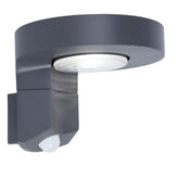 Lutec Diso Solar Wall Light with Integrated Led and Sensor 4000K - Dark Grey